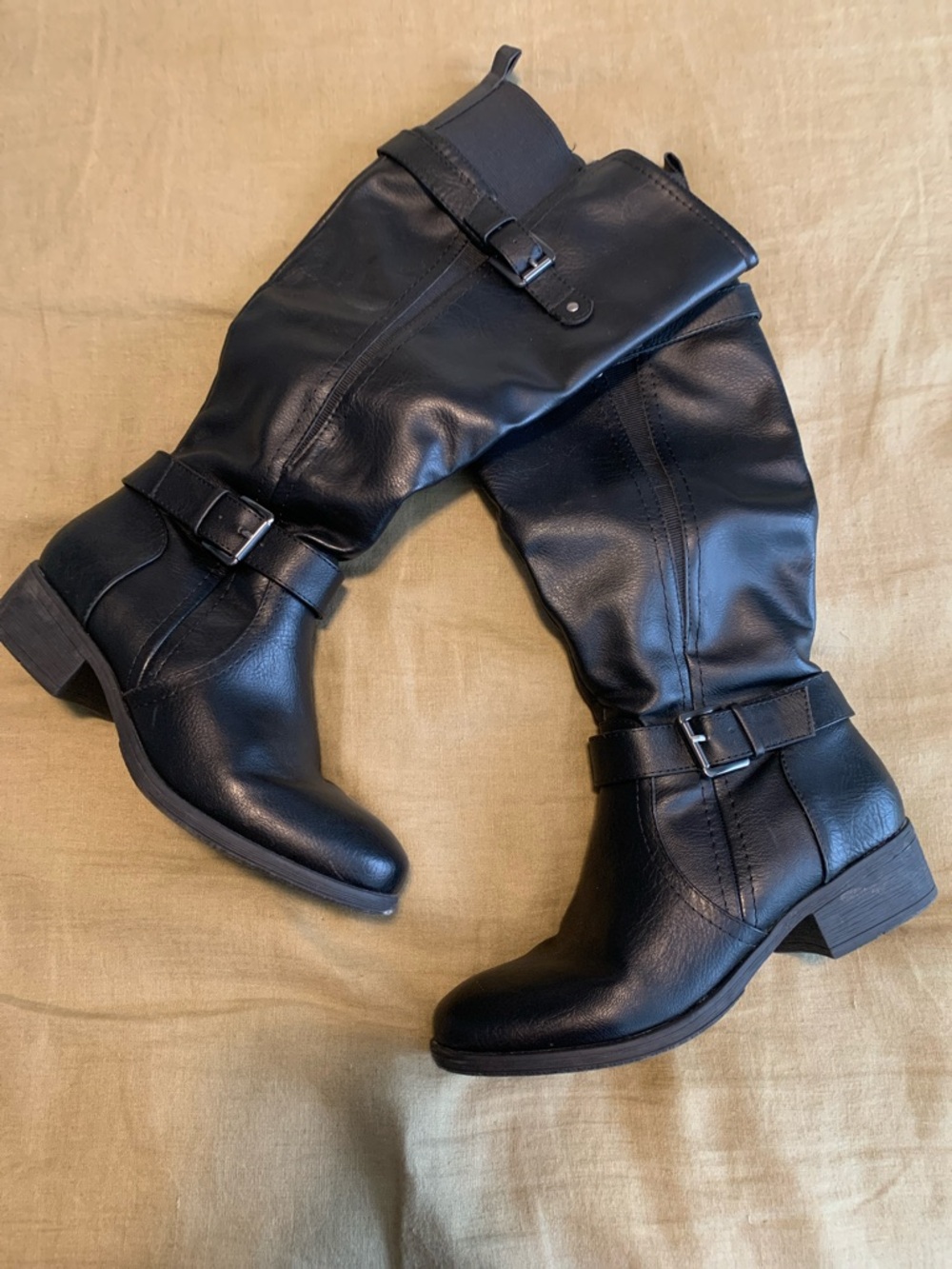 croft & barrow Black Buckle Heeled Boots